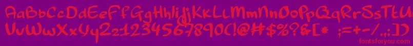 Pinda Font – Red Fonts on Purple Background