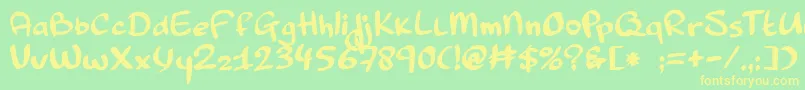 Pinda Font – Yellow Fonts on Green Background