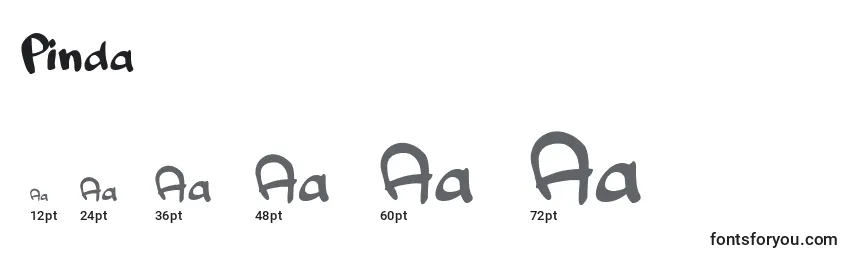 Размеры шрифта Pinda