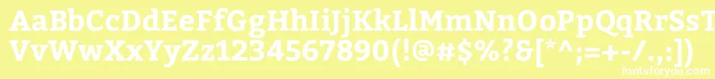 フォントBitterBold – 黄色い背景に白い文字