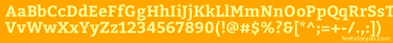 BitterBold Font – Yellow Fonts on Orange Background