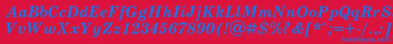 SchoolbookcBolditalic Font – Blue Fonts on Red Background