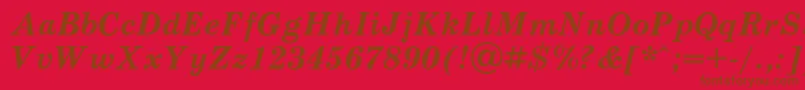 SchoolbookcBolditalic Font – Brown Fonts on Red Background