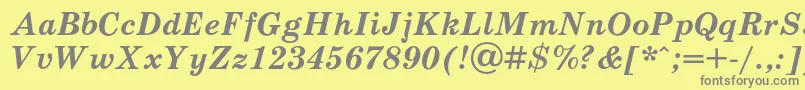 SchoolbookcBolditalic Font – Gray Fonts on Yellow Background