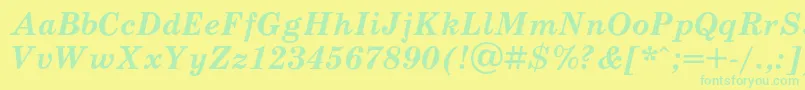 SchoolbookcBolditalic Font – Green Fonts on Yellow Background