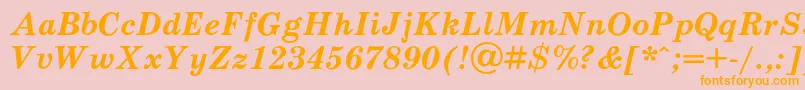 SchoolbookcBolditalic Font – Orange Fonts on Pink Background