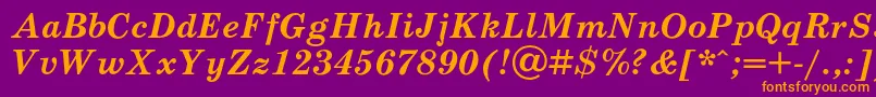 SchoolbookcBolditalic Font – Orange Fonts on Purple Background