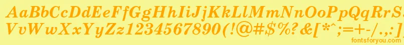SchoolbookcBolditalic Font – Orange Fonts on Yellow Background