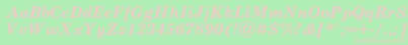 SchoolbookcBolditalic Font – Pink Fonts on Green Background