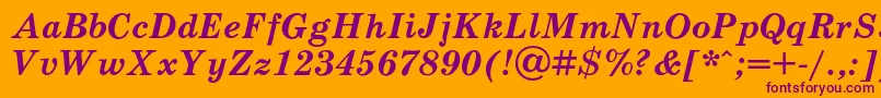 SchoolbookcBolditalic Font – Purple Fonts on Orange Background