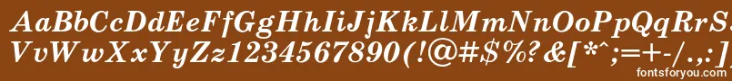 フォントSchoolbookcBolditalic – 茶色の背景に白い文字
