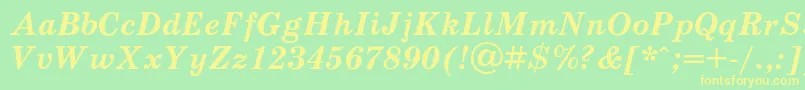 SchoolbookcBolditalic Font – Yellow Fonts on Green Background