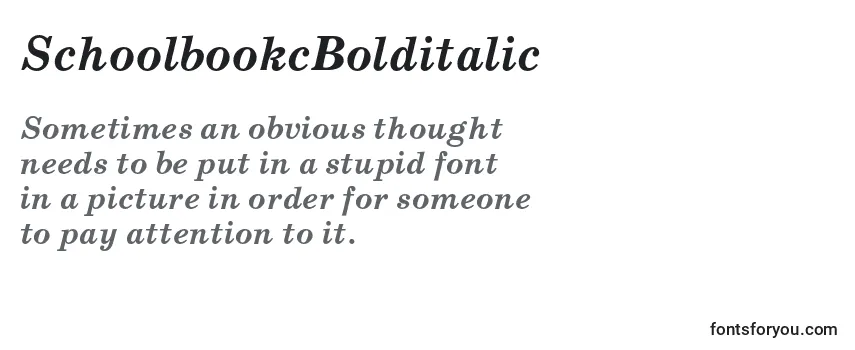 Review of the SchoolbookcBolditalic Font