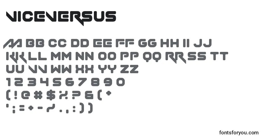 A fonte ViceVersus – alfabeto, números, caracteres especiais