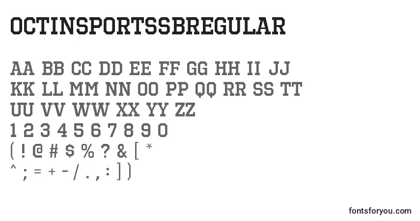 Шрифт OctinsportssbRegular – алфавит, цифры, специальные символы