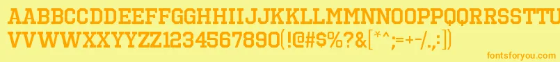 OctinsportssbRegular Font – Orange Fonts on Yellow Background