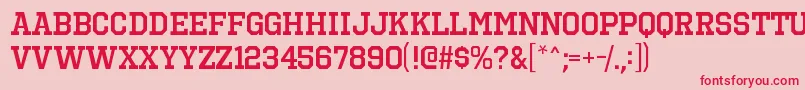 OctinsportssbRegular Font – Red Fonts on Pink Background