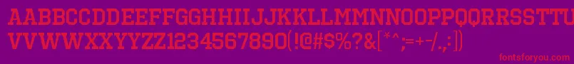 OctinsportssbRegular Font – Red Fonts on Purple Background