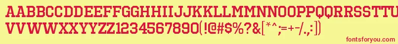 OctinsportssbRegular Font – Red Fonts on Yellow Background