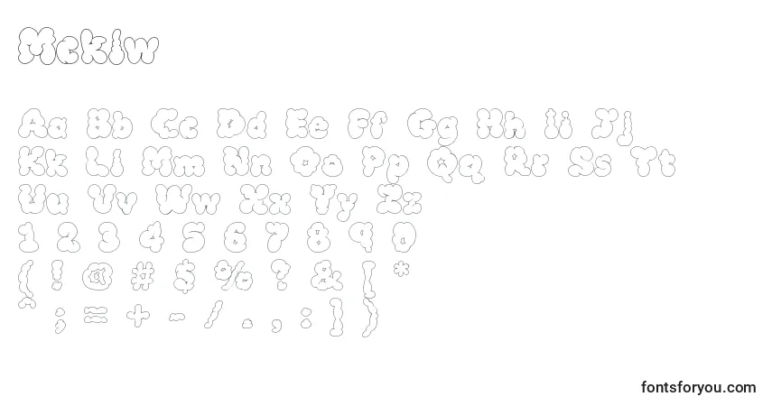 A fonte Mcklw – alfabeto, números, caracteres especiais