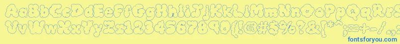 Mcklw Font – Blue Fonts on Yellow Background