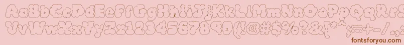 フォントMcklw – ピンクの背景に茶色のフォント