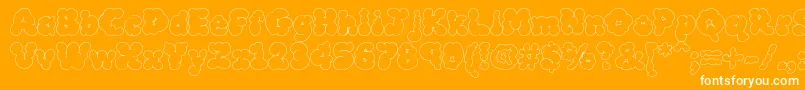 Mcklw-Schriftart – Weiße Schriften auf orangefarbenem Hintergrund
