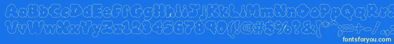 Mcklw Font – Yellow Fonts on Blue Background