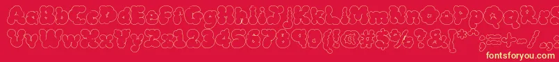 フォントMcklw – 黄色の文字、赤い背景