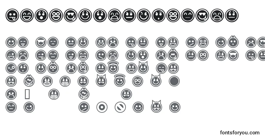 Czcionka EmoticonsOutline – alfabet, cyfry, specjalne znaki