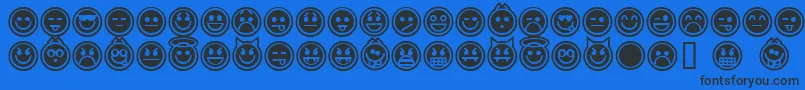 EmoticonsOutline Font – Black Fonts on Blue Background