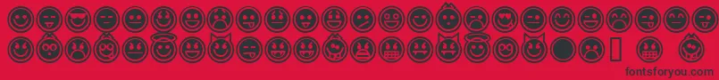 Шрифт EmoticonsOutline – чёрные шрифты на красном фоне