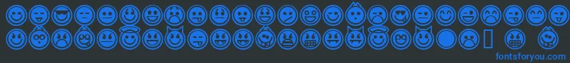 EmoticonsOutline Font – Blue Fonts on Black Background
