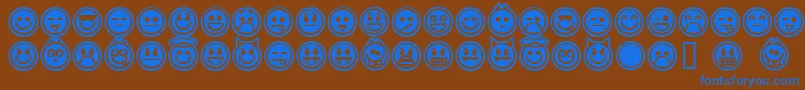 EmoticonsOutline Font – Blue Fonts on Brown Background