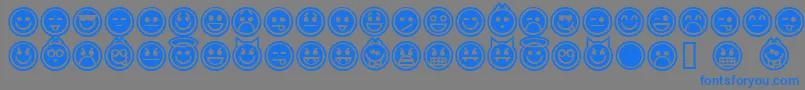 EmoticonsOutline-Schriftart – Blaue Schriften auf grauem Hintergrund
