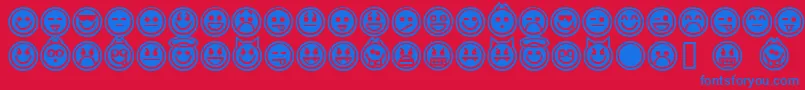 EmoticonsOutline Font – Blue Fonts on Red Background