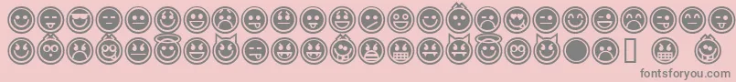 EmoticonsOutline Font – Gray Fonts on Pink Background