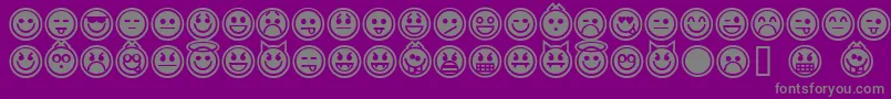 Czcionka EmoticonsOutline – szare czcionki na fioletowym tle