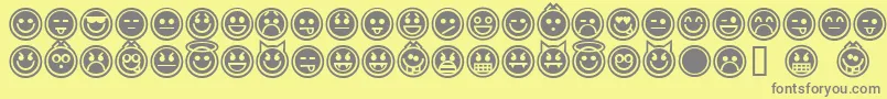 EmoticonsOutline Font – Gray Fonts on Yellow Background