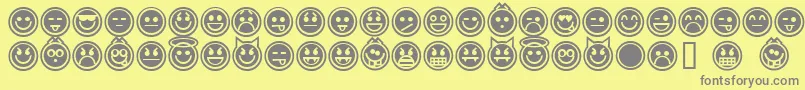 フォントEmoticonsOutline – 黄色の背景に灰色の文字