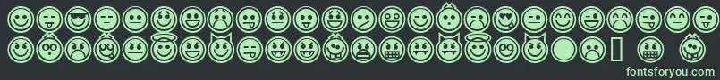 EmoticonsOutline Font – Green Fonts on Black Background