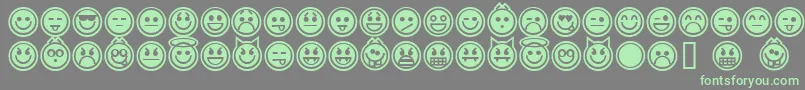 Czcionka EmoticonsOutline – zielone czcionki na szarym tle