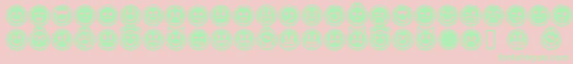 EmoticonsOutline Font – Green Fonts on Pink Background