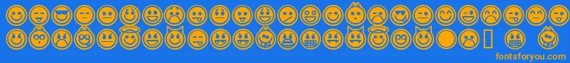 Шрифт EmoticonsOutline – оранжевые шрифты на синем фоне