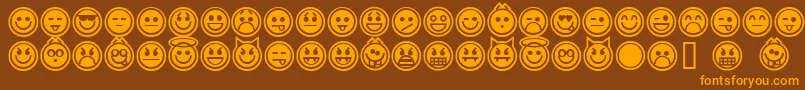 Czcionka EmoticonsOutline – pomarańczowe czcionki na brązowym tle