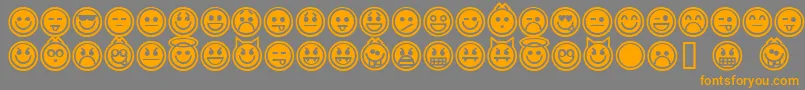 EmoticonsOutline Font – Orange Fonts on Gray Background