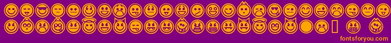 Шрифт EmoticonsOutline – оранжевые шрифты на фиолетовом фоне