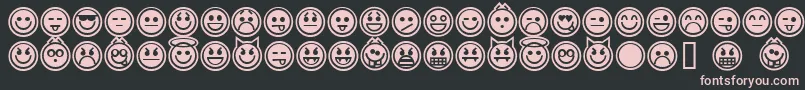 Czcionka EmoticonsOutline – różowe czcionki na czarnym tle