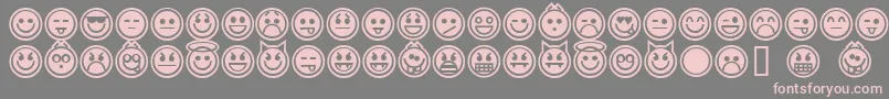 Шрифт EmoticonsOutline – розовые шрифты на сером фоне
