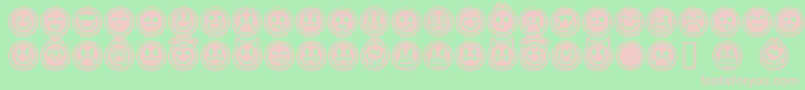 EmoticonsOutline-Schriftart – Rosa Schriften auf grünem Hintergrund